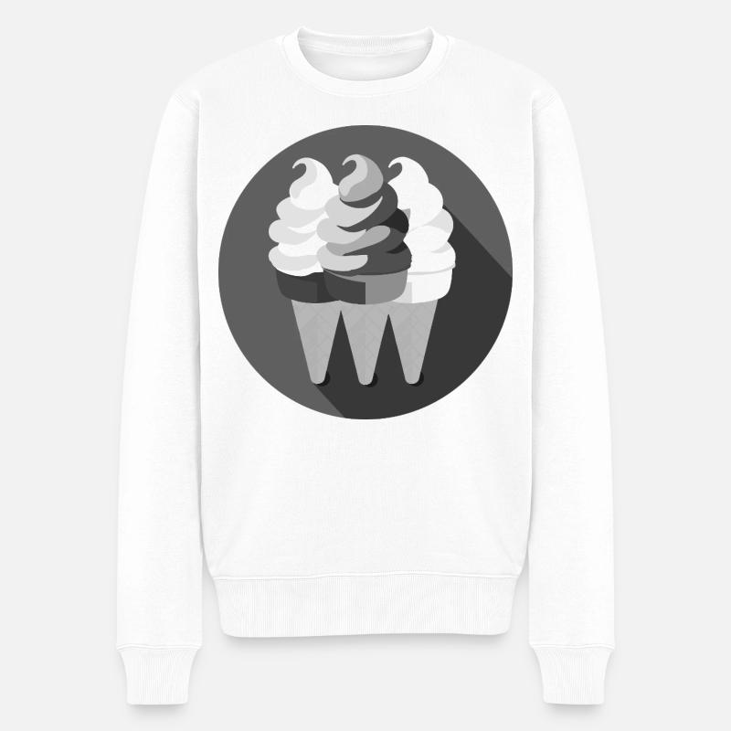 Eiswaffeln Skizze - Männer Premium Bio Pullover - Weiß