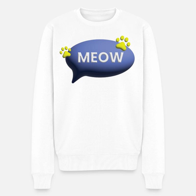 Miaou Chat Mignon Catlove 3D - Pull Premium bio Homme - blanc