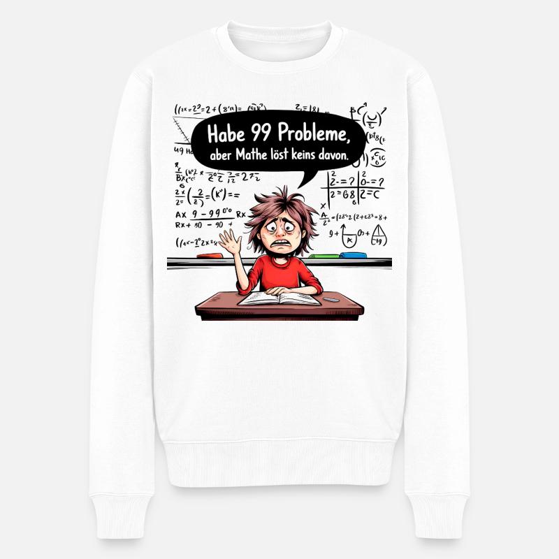 Mathe-Probleme - Männer Premium Bio Pullover - Weiß