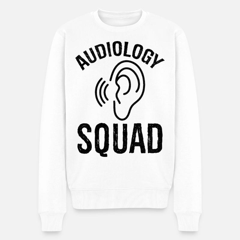 audiology squad - Männer Premium Bio Pullover - Weiß