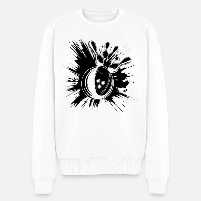 Graphiques de bowling - Pull Premium bio Homme - blanc