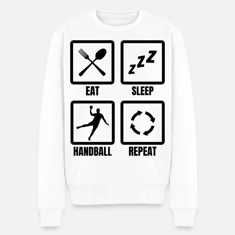 Handballer Zeitplan - Männer Premium Bio Pullover - Weiß