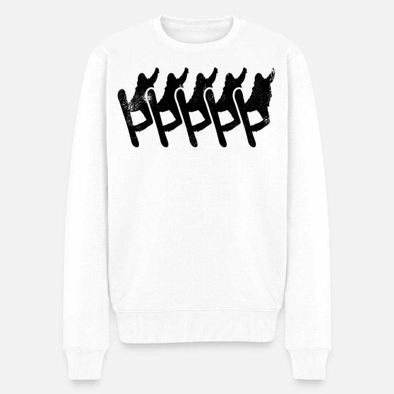 Snowboarder - Männer Premium Bio Pullover - Weiß