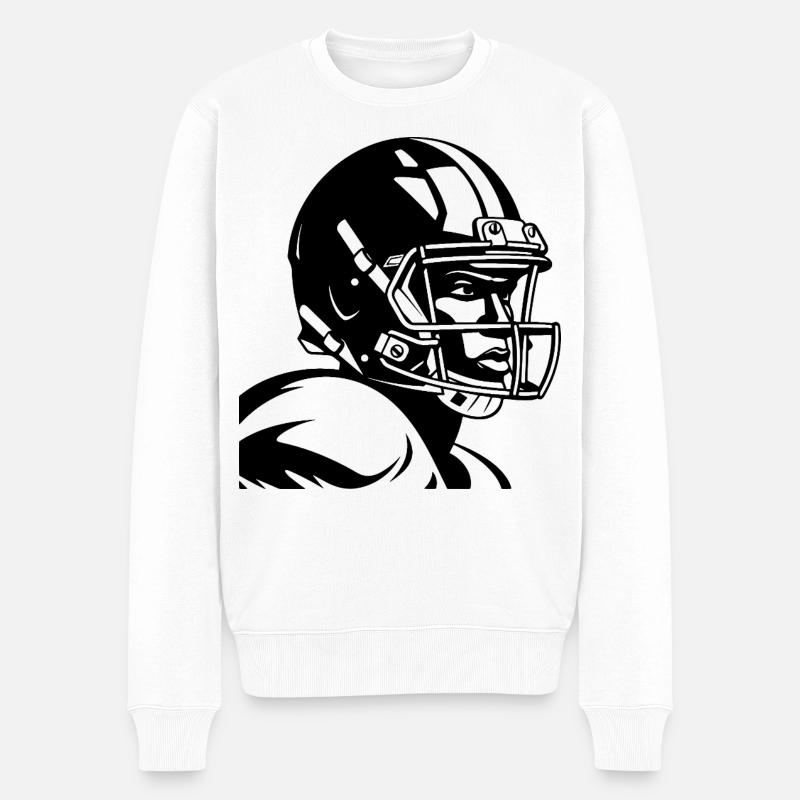 Footballspieler - Männer Premium Bio Pullover - Weiß