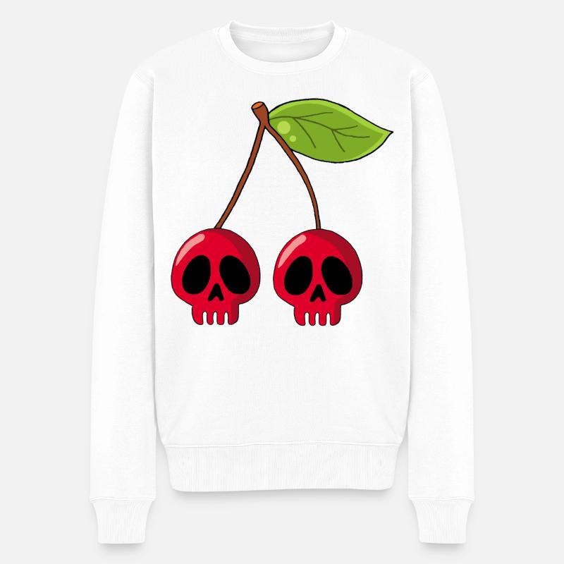 Crânes de cerises - Pull Premium bio Homme - blanc