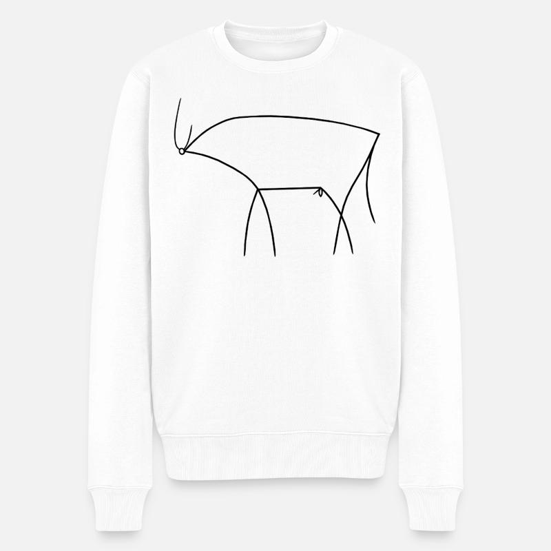 Stier - Männer Premium Bio Pullover - Weiß
