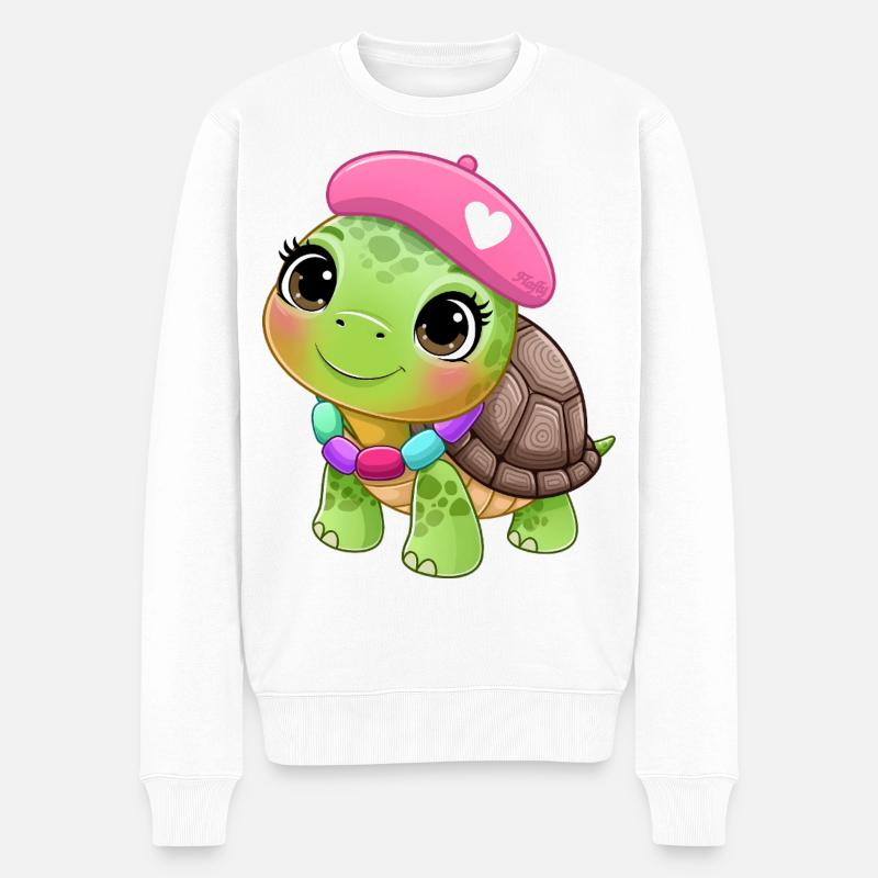 Schildkröte im Urlaub 🐢 - Männer Premium Bio Pullover - Weiß