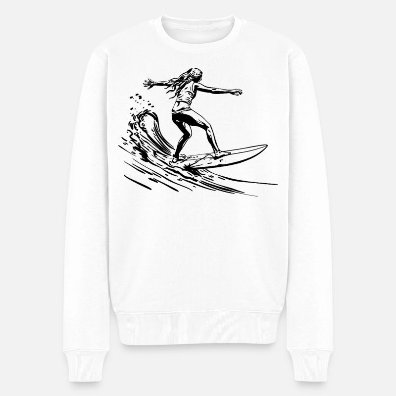 Surfeuses - Pull Premium bio Homme - blanc