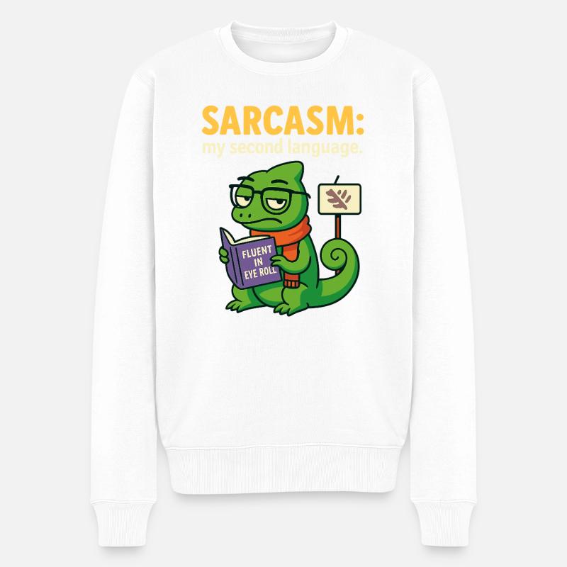 Sarcasme de la seconde langue - Pull Premium bio Homme - blanc
