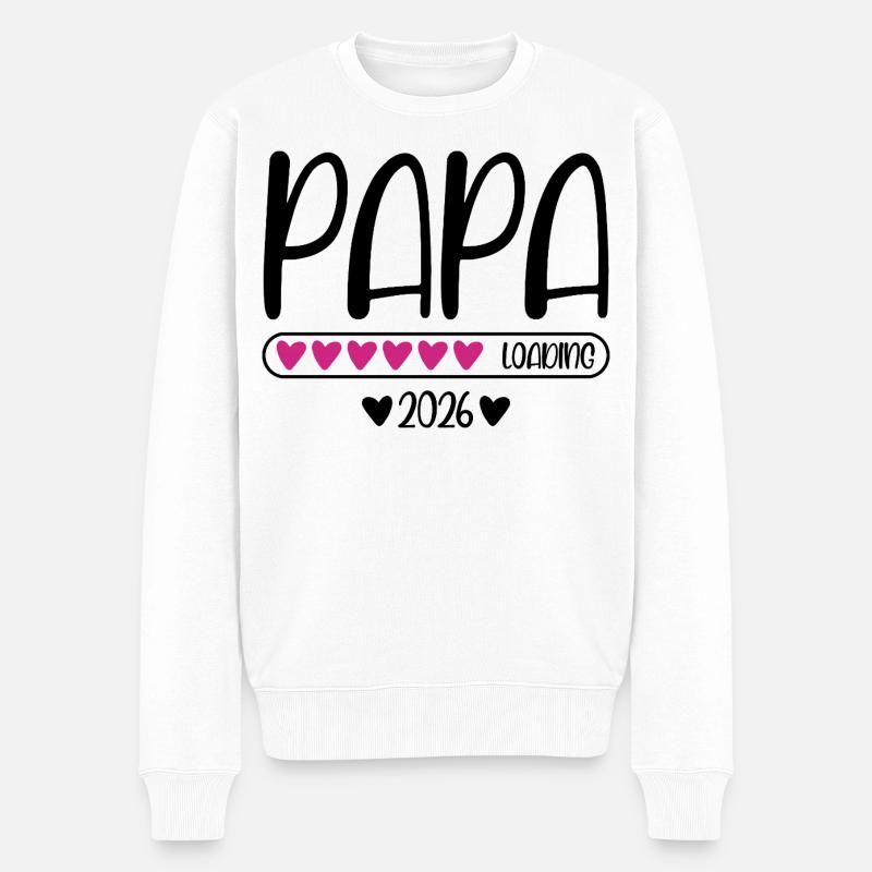 Papa 2026 loading - Männer Premium Bio Pullover - Weiß