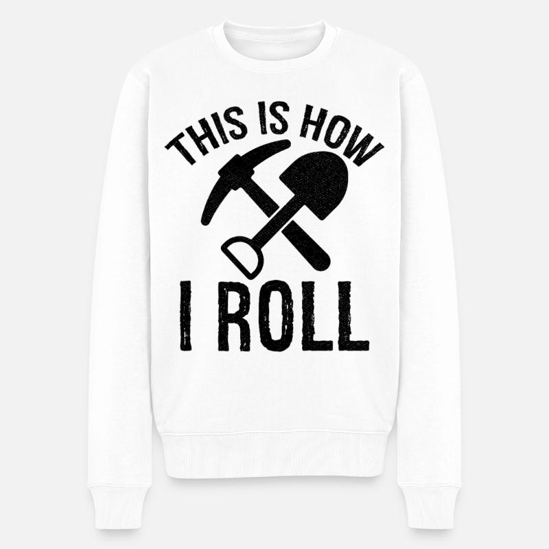 so rolle ich Archäologe - Männer Premium Bio Pullover - Weiß