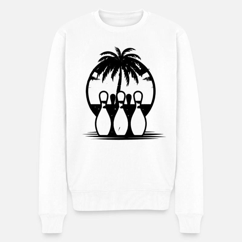 Bowling - Männer Premium Bio Pullover - Weiß