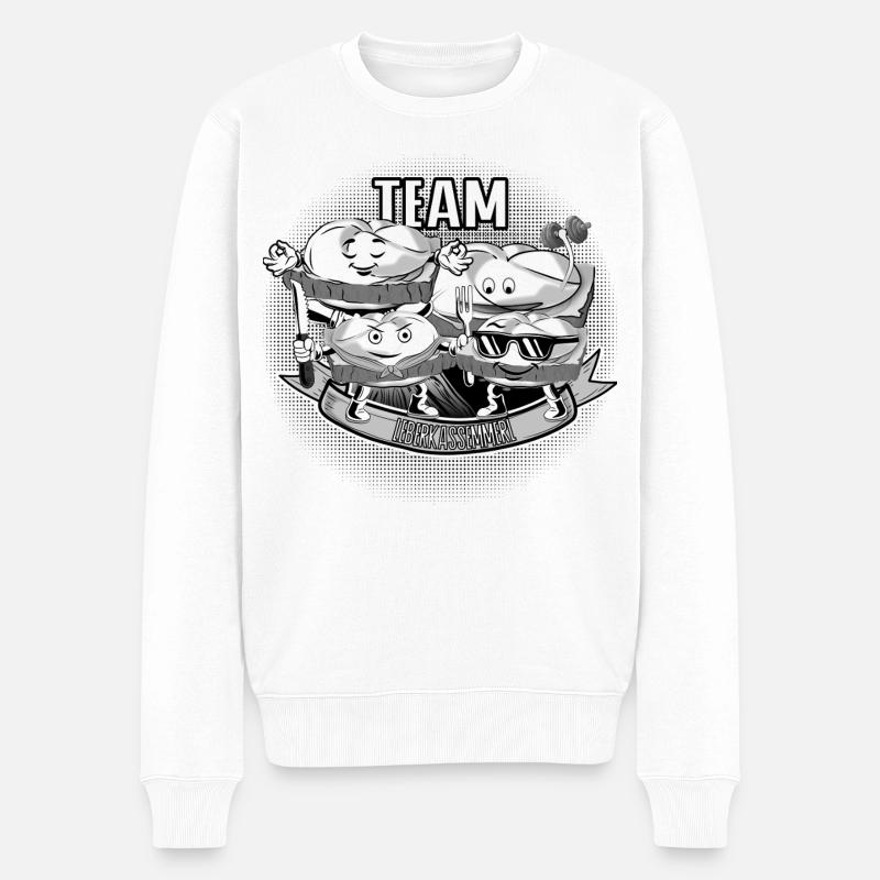 Team Leberkassemmel – Snack Squad! - Männer Premium Bio Pullover - Weiß