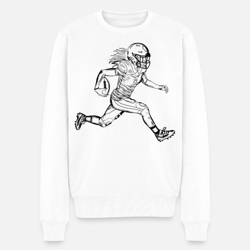 Football Mädchen - Männer Premium Bio Pullover - Weiß