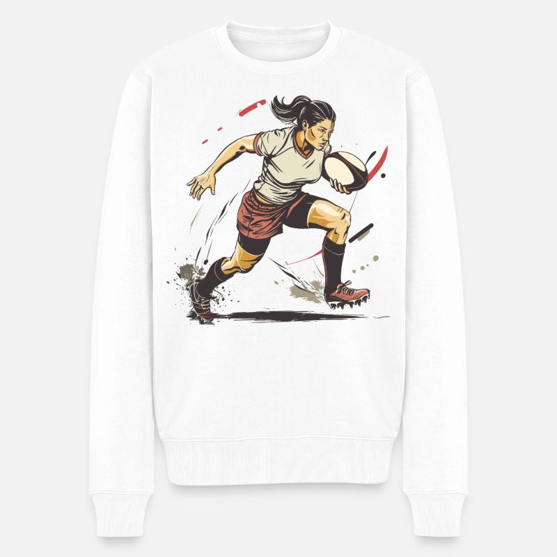 Joueuse de rugby - Pull Premium bio Homme - blanc