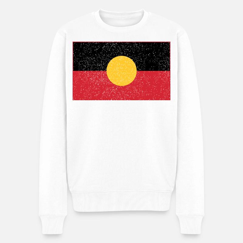 Australiens aborigènes - Pull Premium bio Homme - blanc