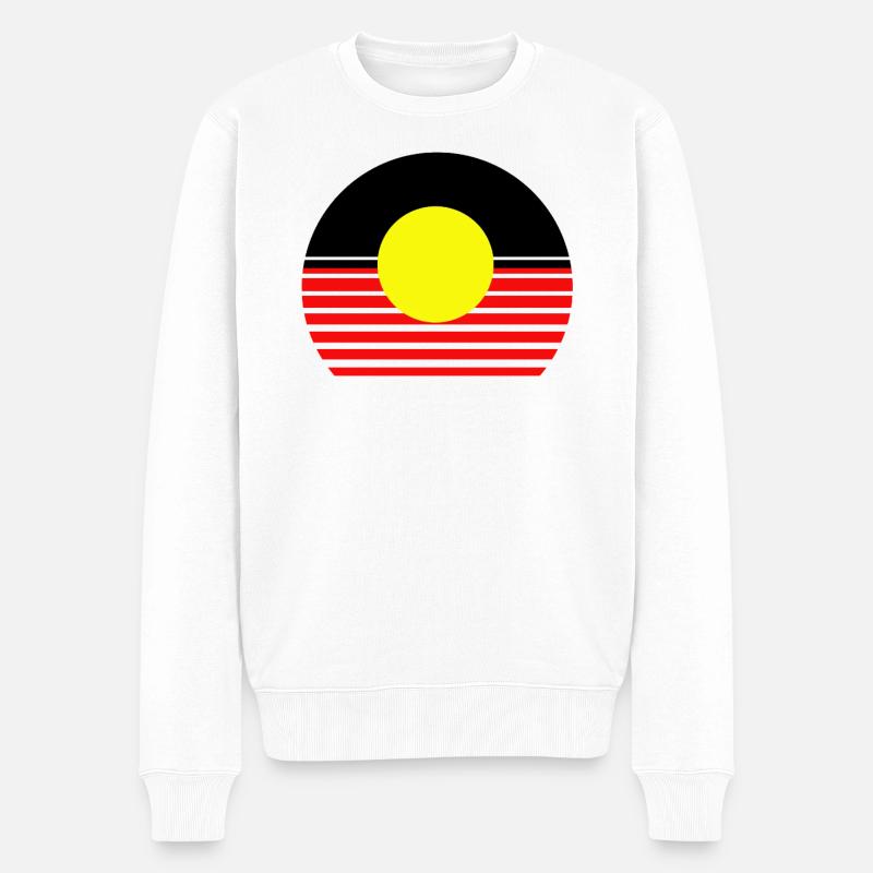 Australiens aborigènes - Pull Premium bio Homme - blanc