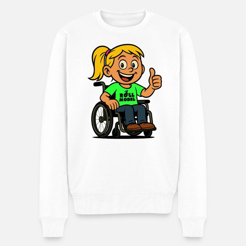 Lolla Vorbild der Rollstuhlfahrer. Rollstuhl # - Männer Premium Bio Pullover - Weiß