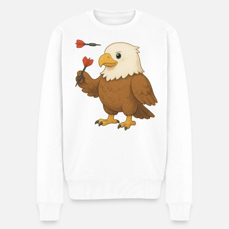 Aigle avec fléchettes - Pull Premium bio Homme - blanc