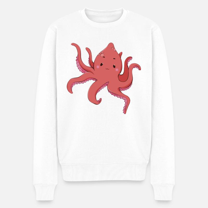 Oktopus - Männer Premium Bio Pullover - Weiß
