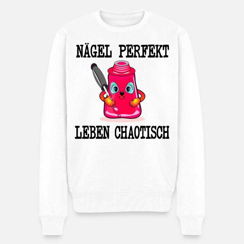 NAGELLACK NÄGEL LACKIEREN CHAOS - Männer Premium Bio Pullover - Weiß