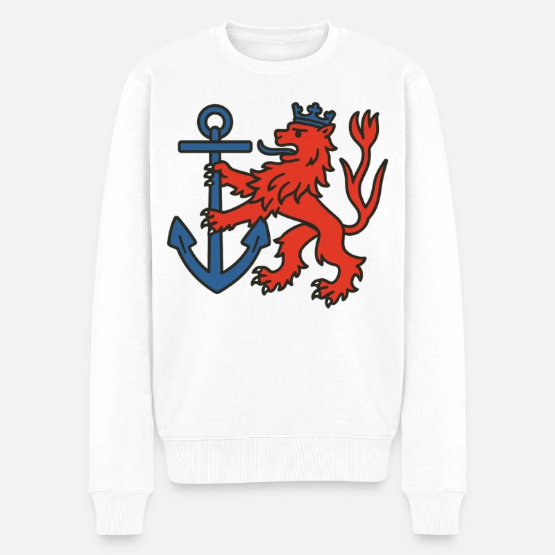 Düsseldorfer Löwe - Männer Premium Bio Pullover - Weiß