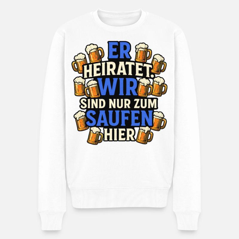 Junggesellenabschied - Männer Premium Bio Pullover - Weiß