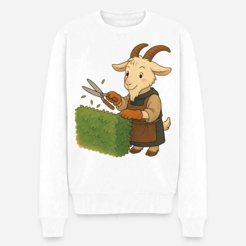 Une chèvre comme jardinier - Pull Premium bio Homme - blanc