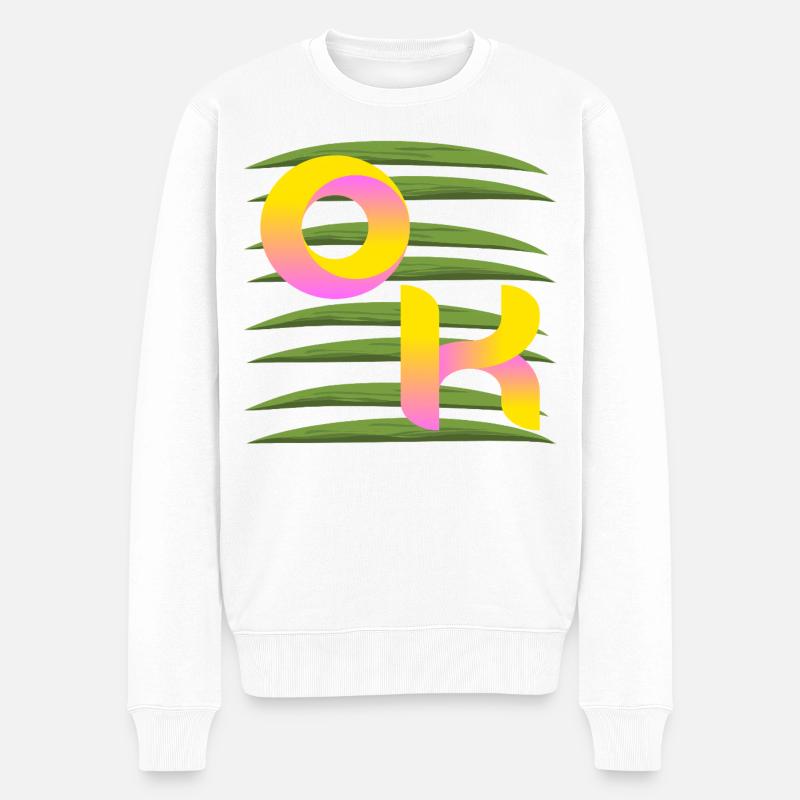 PALMIERS D’ÉTÉ OK - Pull Premium bio Homme - blanc