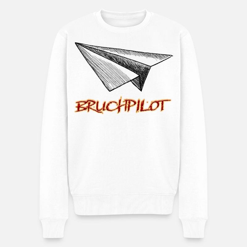 Bruchpilot - Männer Premium Bio Pullover - Weiß