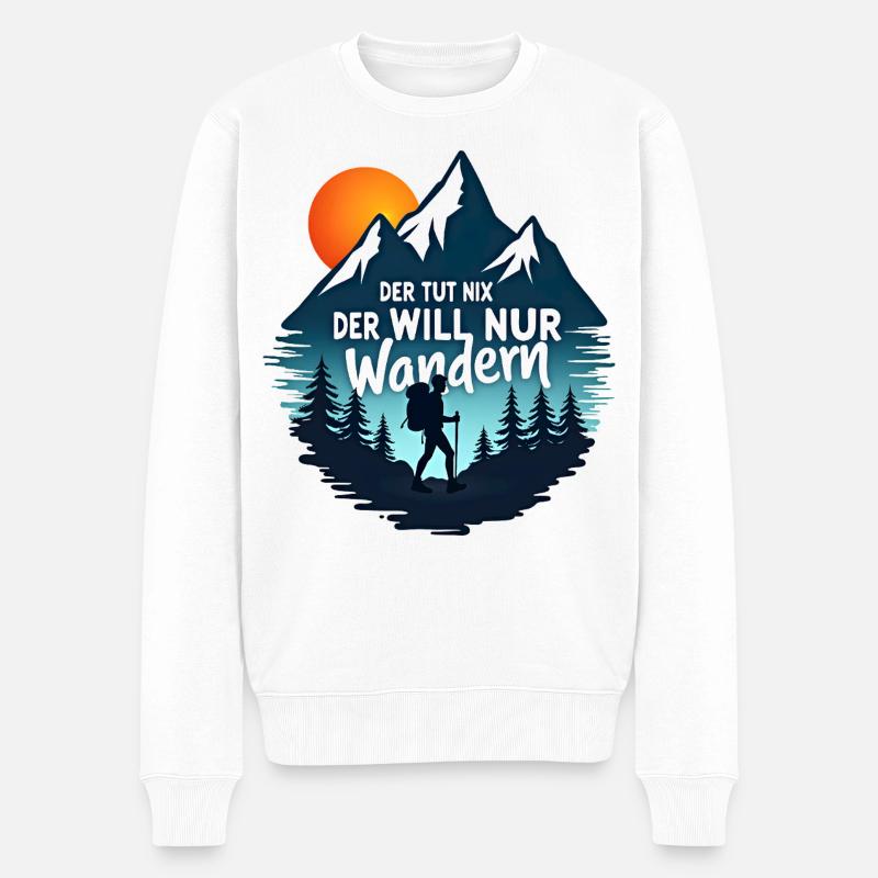 Der tut nix der will nur Wandern - Männer Premium Bio Pullover - Weiß