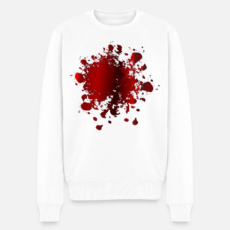 BLUTFLECKEN KOSTÜM BLUT - Männer Premium Bio Pullover - Weiß