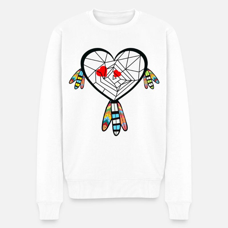 Coeurs Coeurs Saint-Valentin - Pull Premium bio Homme - blanc