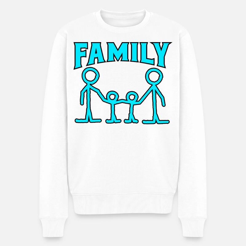 Familienmuster. - Männer Premium Bio Pullover - Weiß