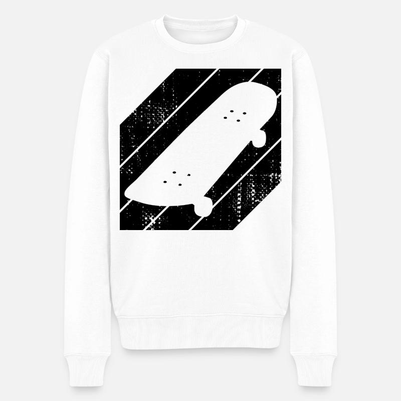 Skateboard - Männer Premium Bio Pullover - Weiß