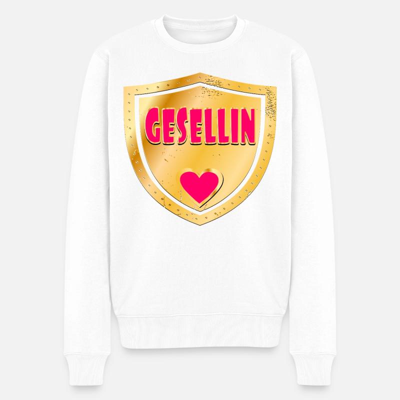AUSBILDUNG HANDWERK ABSCHLUSS GESELLIN - Männer Premium Bio Pullover - Weiß