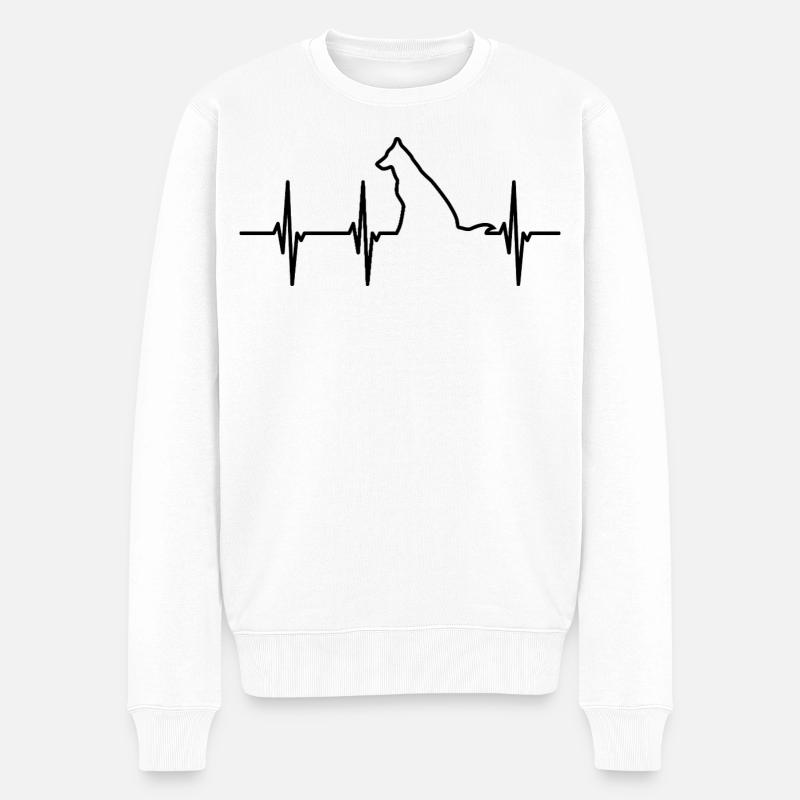 Hunde EKG Herschlag - Männer Premium Bio Pullover - Weiß