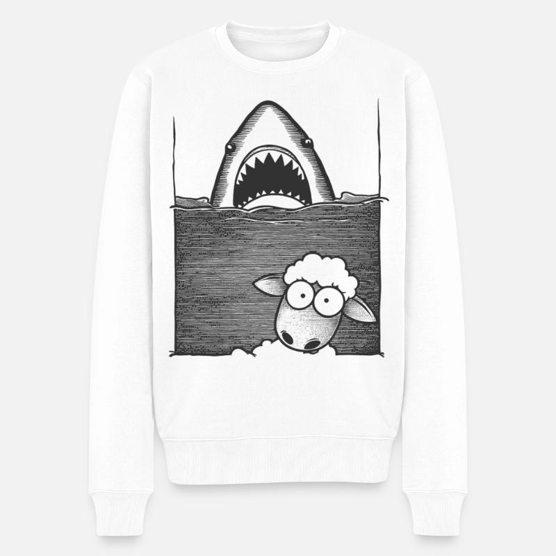Shark Sheep - Männer Premium Bio Pullover - Weiß