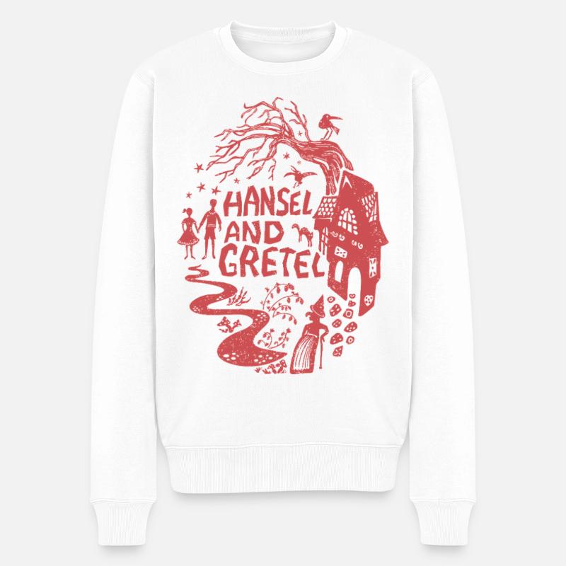 Hänsel und Gretel Märchen - Männer Premium Bio Pullover - Weiß