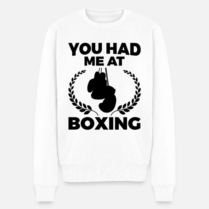 Boxer Witz - Männer Premium Bio Pullover - Weiß