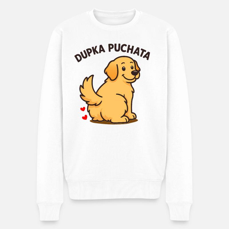 FLUFFY - süßes Hündchen - Männer Premium Bio Pullover - Weiß
