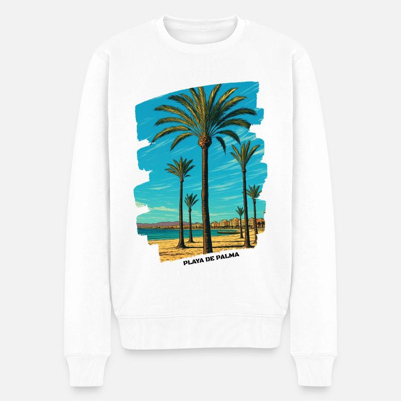 Playa de Palma - Majorque - Pull Premium bio Homme - blanc