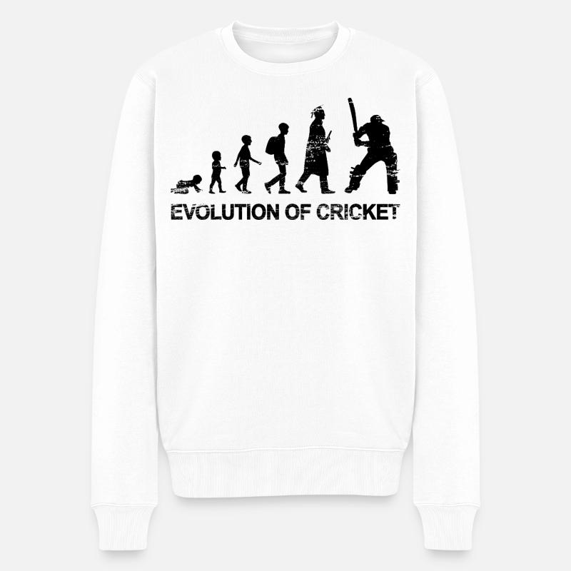 Entwicklung des Cricket - Männer Premium Bio Pullover - Weiß