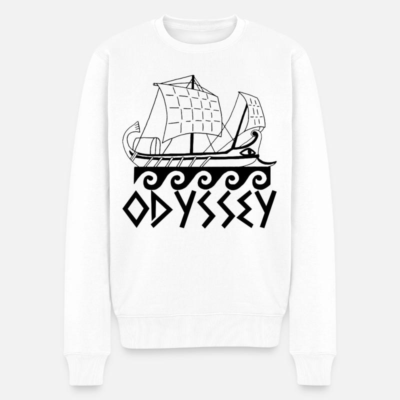 L'odyssée d'Ulysse (noir) - Pull Premium bio Homme - blanc