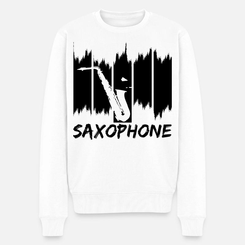 Saxophone - Pull Premium bio Homme - blanc