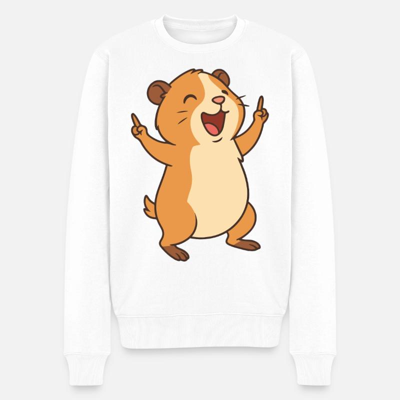 Happy Cavy Kid - Männer Premium Bio Pullover - Weiß