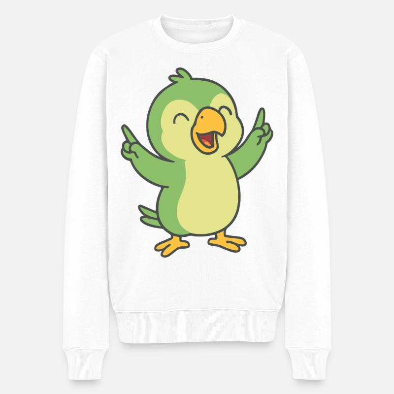 Party-Papagei - Männer Premium Bio Pullover - Weiß