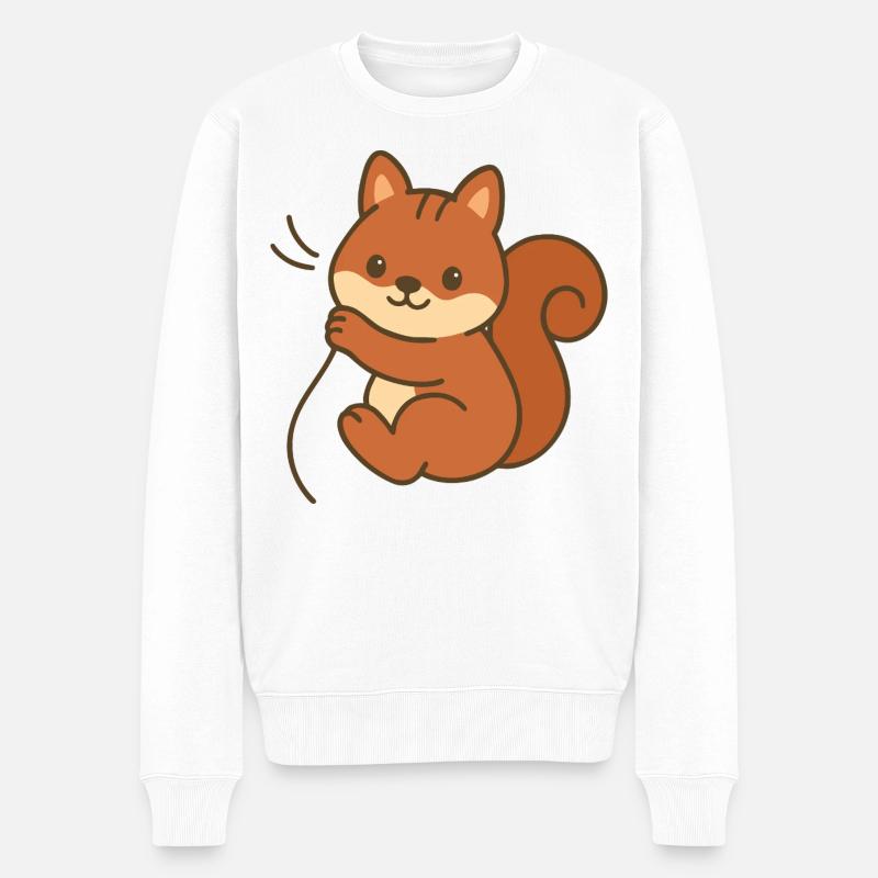 Kuschel-Eichhörnchen - Männer Premium Bio Pullover - Weiß