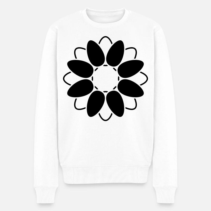 Fleur Ouverte Fleur Graphique Abstrait - Pull Premium bio Homme - blanc