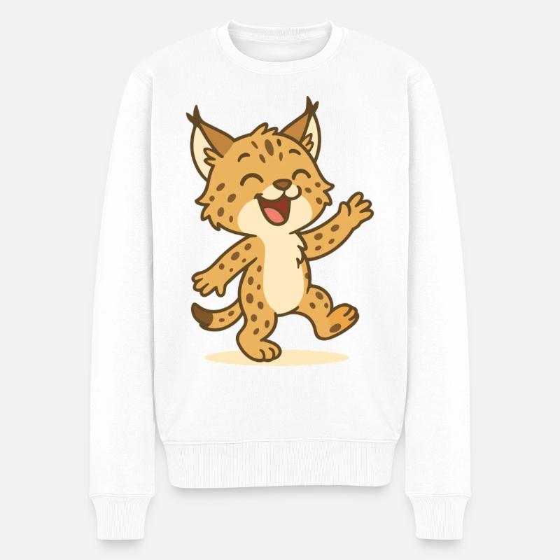 Lynx dansant - Pull Premium bio Homme - blanc